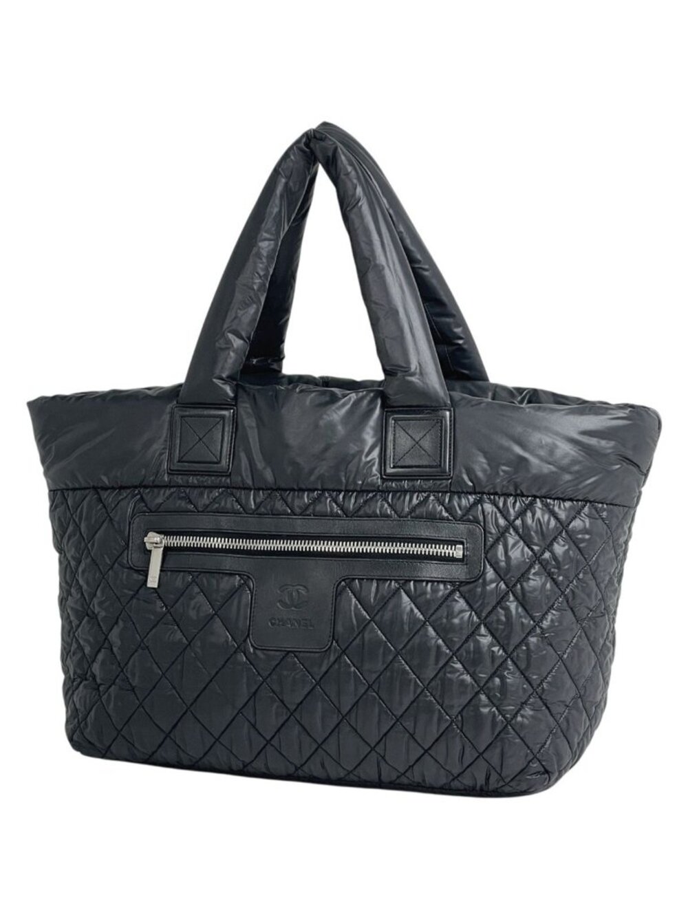 Chanel Coco Cocoon Large Tote CC Logo Nylon Black